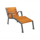 CHAISE LONGUE ACIER BOIS 1 PLACE AVEC
