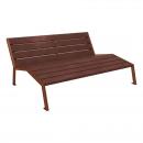 CHAISE LONGUE ACIER BOIS 3 PLACES SANS