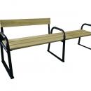 BANC BOIS PIN ET METAL