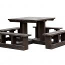 TABLE BANC RECYCLE MARRON