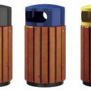 CORBEILLE ACIER BOIS 40L