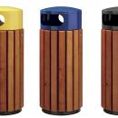 CORBEILLE ACIER BOIS 60L