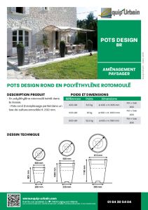 pot design rond 400 ht805 avec bac 400br