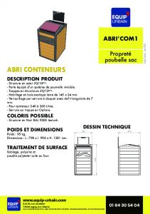 ABRI CONTENEUR - SIMPLE-COMPLET AVEC TRAPPE - SANS OPERCULE - AB