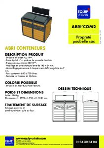 ABRI CONTENEUR - DOUBLE-COMPLET AVEC TRAPPE - SANS OPERCULE - AB