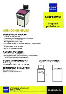 ABRI CONTENEUR - SIMPLE EN COMPOSITE-COMPLET AVEC TRAPPE - SANS