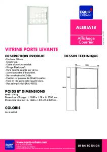 VITRINE EXTERIEURE ALU ANODISE SUR PIEDS-A SCELLER - 18 FEUILLES