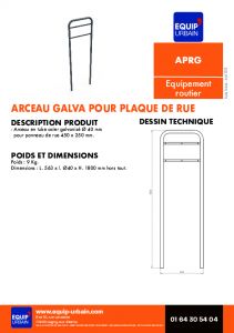 ARCEAU GALVA POUR PLAQUE DE RUE - APRG