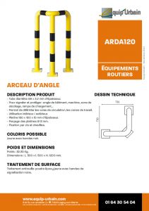 ARCEAU D ANGLE JAUNE/NOIR 500X500XH1200 - ARDA120