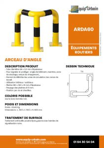 ARCEAU D ANGLE JAUNE/NOIR 500X500XH600 - ARDA60