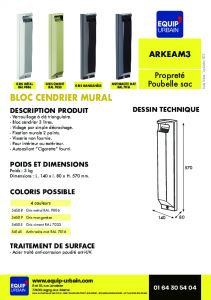 CENDRIER MURAL 3L AVEC SERRURE - ARKEAM3.56509