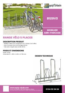 Range vlos avec arceaux - 3 places - B129V3