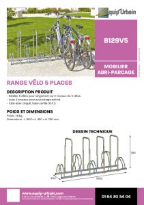 Range vlos avec arceaux - 5 places - B129V5