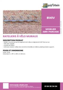 Ratelier mural pour 5 vlos - 45  - B141V