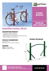 Barrire range vlos - Rouge RAL 3005 - B206CR