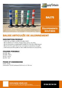 BALISE ARTICULEE H75 BLANCHE   BASE - BAJ75BL