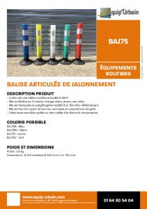 BALISE ARTICULEE H75 BLANCHE   BASE - BAJ75BL