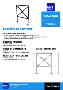 BARRIERE DE TROTTOIR 0M83 - BCSA830EU