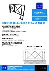 BARRIERE DE TROTTOIR DOUBLE 4 PIEDS 2M - BCSADRAL