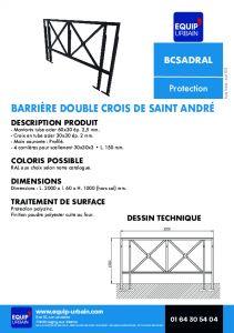 BARRIERE DE TROTTOIR DOUBLE 4 PIEDS 2M - BCSADRAL