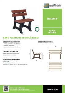 FAUTEUIL ET PIEDS PLASTIQUE RECYCLE - BELEMF