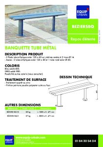 BANQUETTE TUBE METAL L 1M50 - BEZIERSBQ15