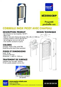 CORBEILLE BAC BASCULANT INOX PICOT - BEZIERSCBIP