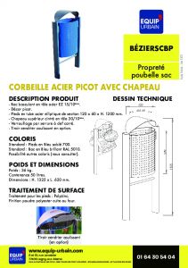 CORBEILLE BAC BASCULANT PICOT - CHAPEAU - BEZIERSCBP