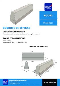 BORDURE DE DEFENSE L 1000 - GRIS - BGG22