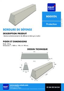 BORDURE DE DEFENSE L 1000 - GRIS-A COLLER - BGGCOL