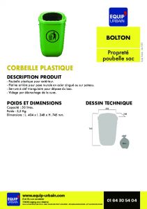 La corbeille plastique - 50 Litres - BOLTON