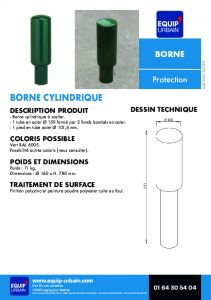 BORNE CYLINDRIQUE ACIER   160 A SCELLER - BORNE