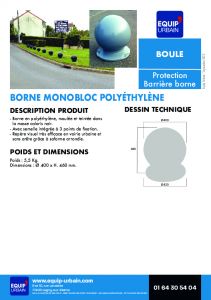 BORNE DE VOIRIE POLYETHYLENE H 460 - BOULE