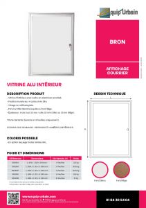 VITRINE INTERIEURE - 12 Feuilles A4-L. 894 x l. 32 x H. 945 mm -