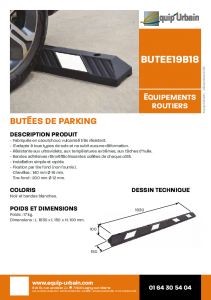 BUTOIR PARKING L 183CM  NOIR REFLECTOS - BUTEE19B18