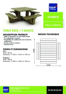 La table-banc en Bois de Robinier - CHABLISR