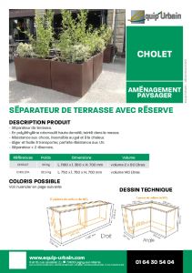 SEPARATEUR DE TERRASSE ANGLE   1 RESERVE - CHOLETA