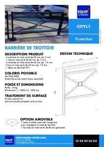 BARRIERE TUBE CARRE LAQUE 1M - CITYL1