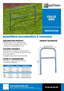 BARRIERE A TRAVERSE  GALVA 2M - COLLE2