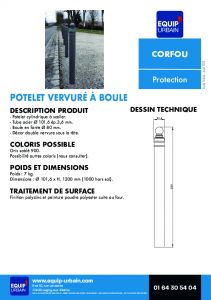 POTELET ACIER NERVURE A BOULE A SCELLER - CORFOU