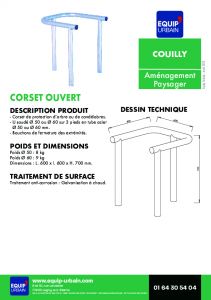 CORSET DE PROTECTION OUVERT LAQUE-FINITION POLYZINC  50-L600-l60