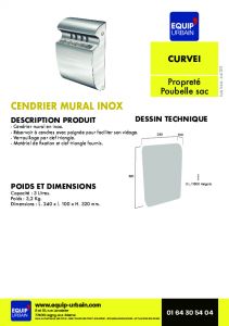 CENDRIER MURAL INOX H32 X L24 - CURVEI