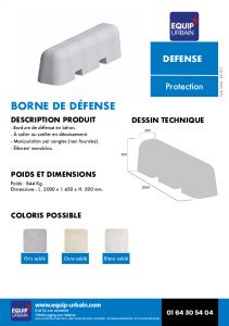BORNE DE DEFENSE 2000X450 H500 - DEFENSE.OS