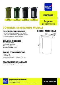 La corbeille 1/2 ronde - Vert olive RAL 6003 - DIVARM.VERT OLIVE