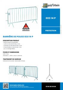 BARRIERE MOBILE GALVANISEE 14 BX - ECO14P