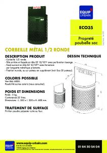 La corbeille 1/2 ronde en tle - 25 Litres - ECO35