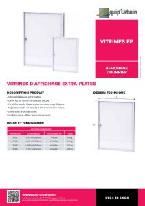 VITRINE EXTRA PLATE FOND TOLE BLANC - EP1B