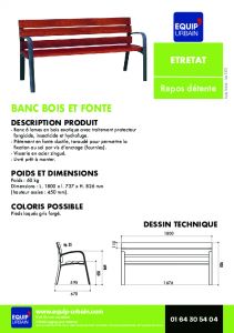 Le banc en bois et fonte - ETRETAT