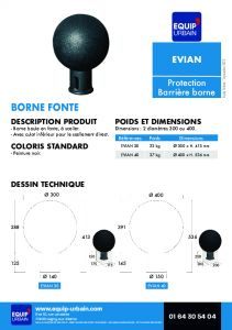 BORNE FONTE BOULE   300 - EVIAN30
