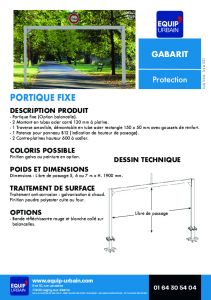 PORTIQUE GABARIT FIXE LAQUE  4 M - GABARIT4L